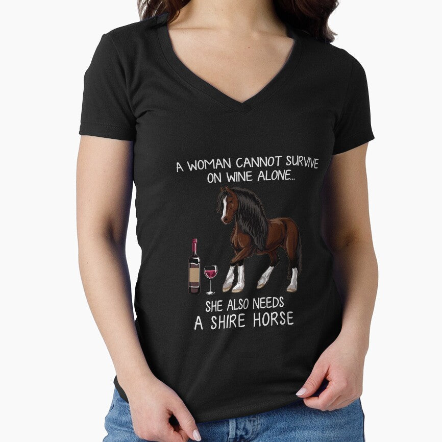Shire horse and wine funny by TeeDoozy - Adult & Kids T-Shirts, Sweatshirts & Hoodies apparel design preview 1