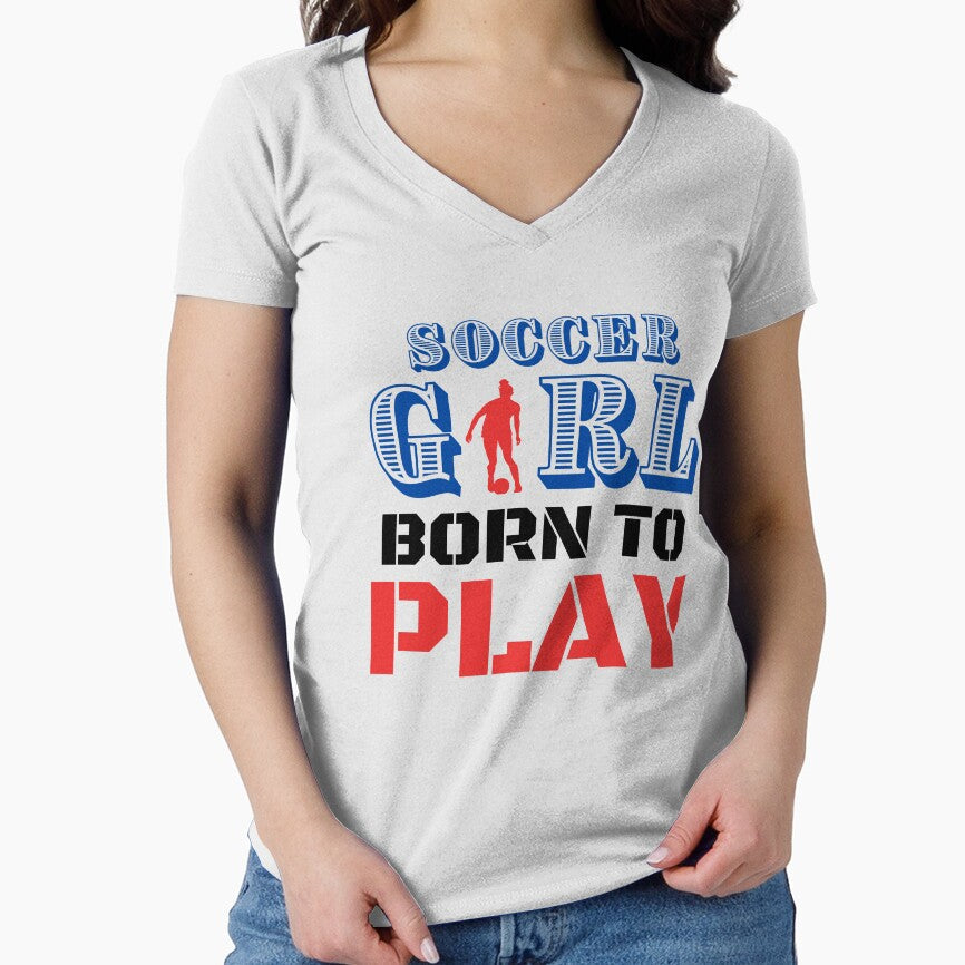 Born to play Soccer Girl by InnovativeGFX - Adult & Kids T-Shirts, Sweatshirts & Hoodies apparel design preview 1