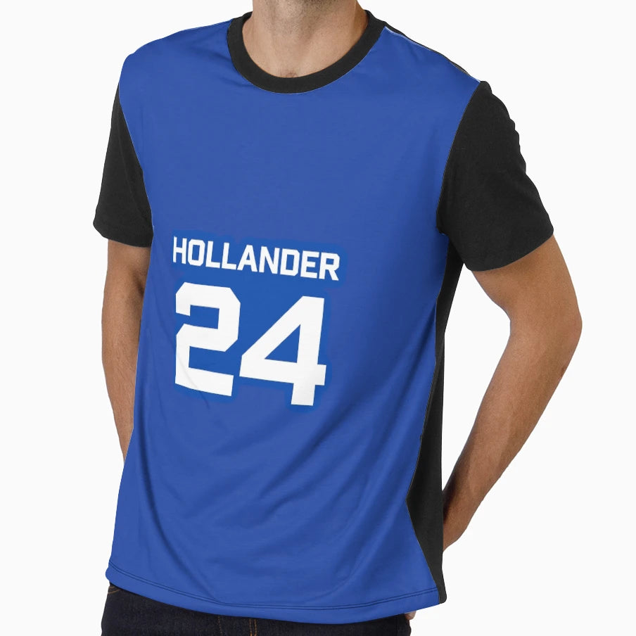 Shane Hollander Jersey Blue Background T-Shirt - Graphic Print for Adults - T-Shirt, Sweatshirt, Hoodie