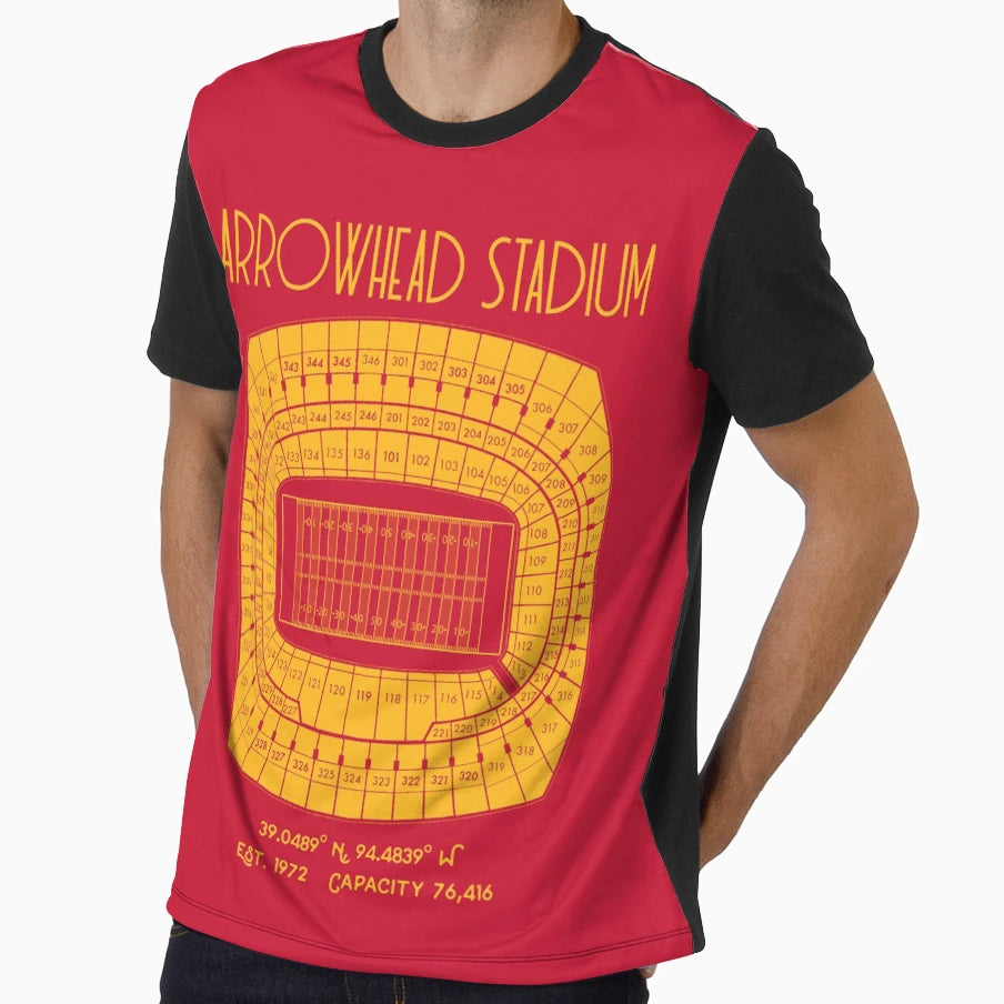 Kansas City Chiefs Arrowhead Stadium T-Shirt - Custom Art Print Men Women - T-Shirt, Sweatshirt, Hoodie