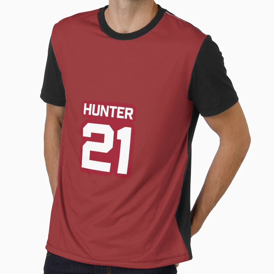 Scott Hunter Jersey Red Background T-Shirt - Graphic Print for Adults - T-Shirt, Sweatshirt, Hoodie