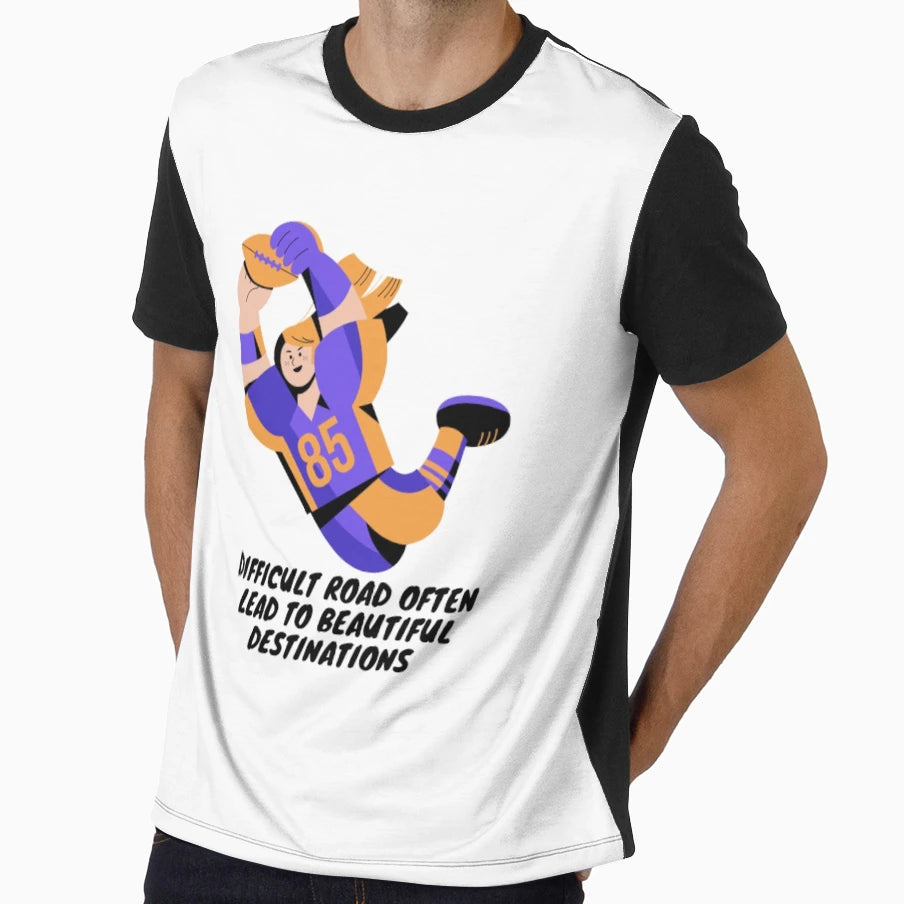Difficult Road Leads To Beautiful T-Shirt - Minimalist Print Unisex - T-Shirt, Sweatshirt, Hoodie