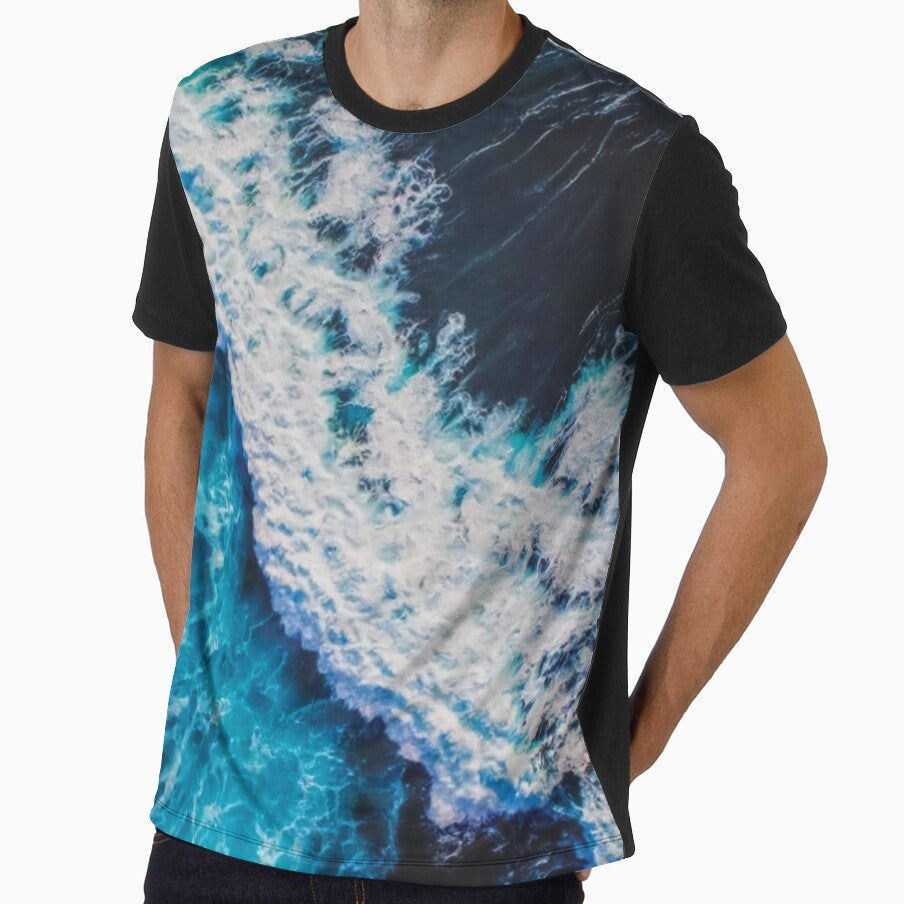 Blue Ocean Waves by StarsForgers - Adult & Kids T-Shirts, Sweatshirts & Hoodies apparel design preview 1