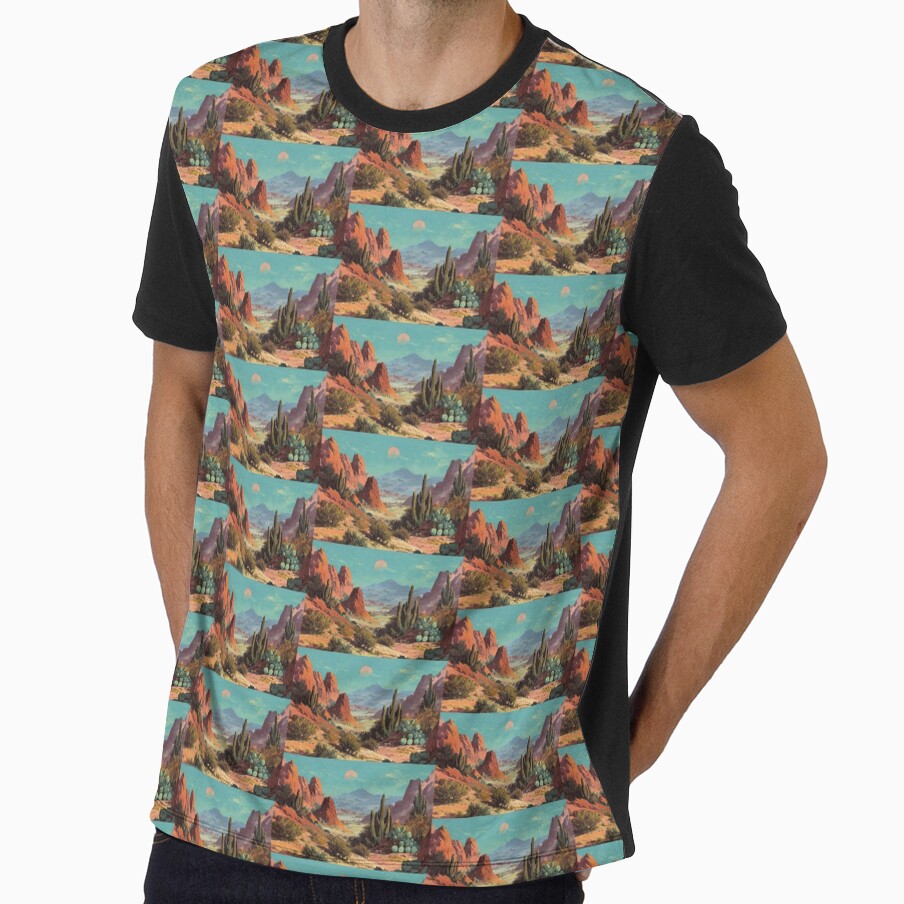 Desert in New Mexico Red Rock Mountains Landscape by - Adult & Kids T-Shirts, Sweatshirts & Hoodies apparel design preview 1