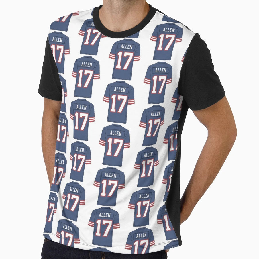 JA 17 Buffalo Bills Fan Jersey Art T-Shirt - Custom Art Print Unisex - T-Shirt, Sweatshirt, Hoodie