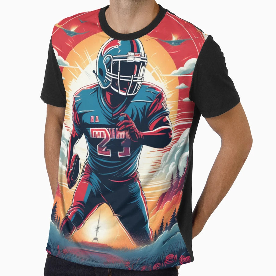 American Football Player T-Shirt - Trendy Graphic for Adults - T-Shirt, Sweatshirt, Hoodie