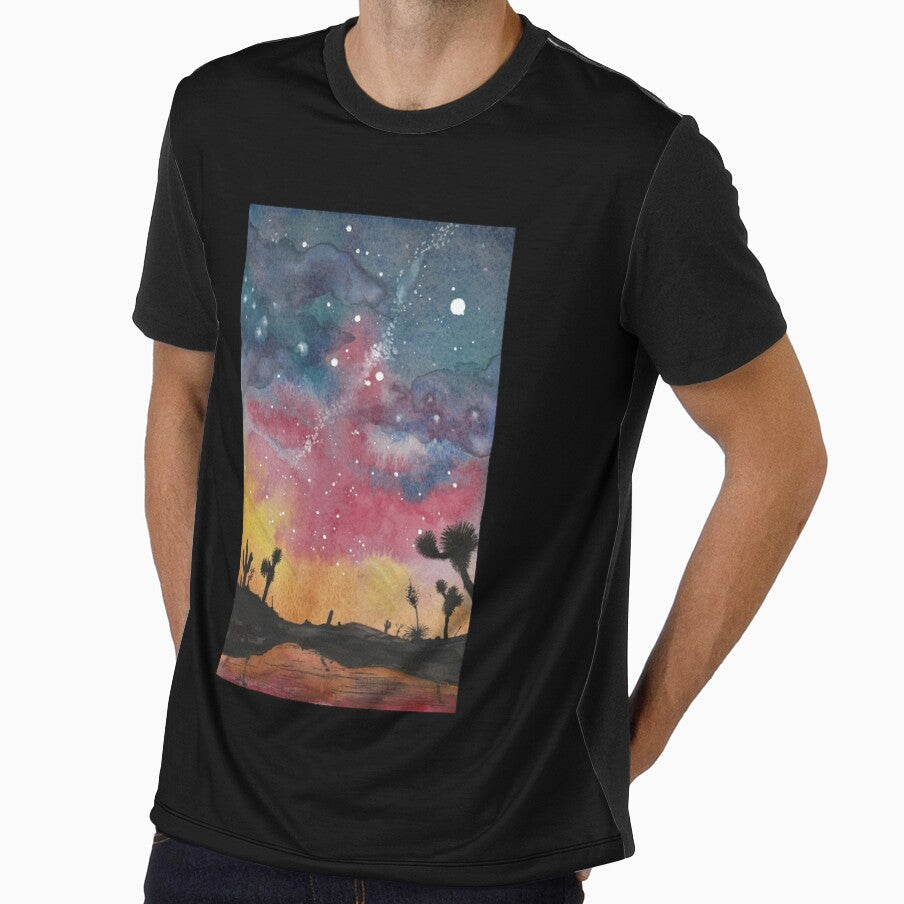 Watercolor Desert Sunset by bluejayknits - Adult & Kids T-Shirts, Sweatshirts & Hoodies apparel design preview 1