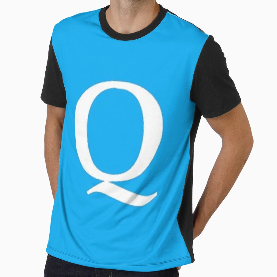 Letter Q Blue T-Shirt - Streetwear Style Men Women - T-Shirt, Sweatshirt, Hoodie