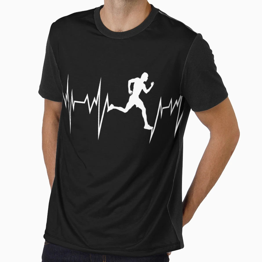 Heartbeat Runner Fun Health Activity T-Shirt - Novelty Apparel for Adults - T-Shirt, Sweatshirt, Hoodie