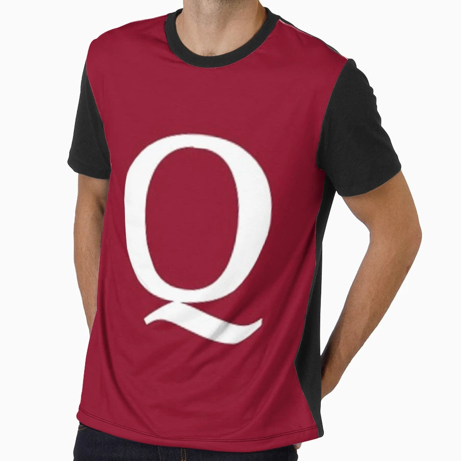 Letter Q Maroon T-Shirt - Streetwear Style Unisex - T-Shirt, Sweatshirt, Hoodie