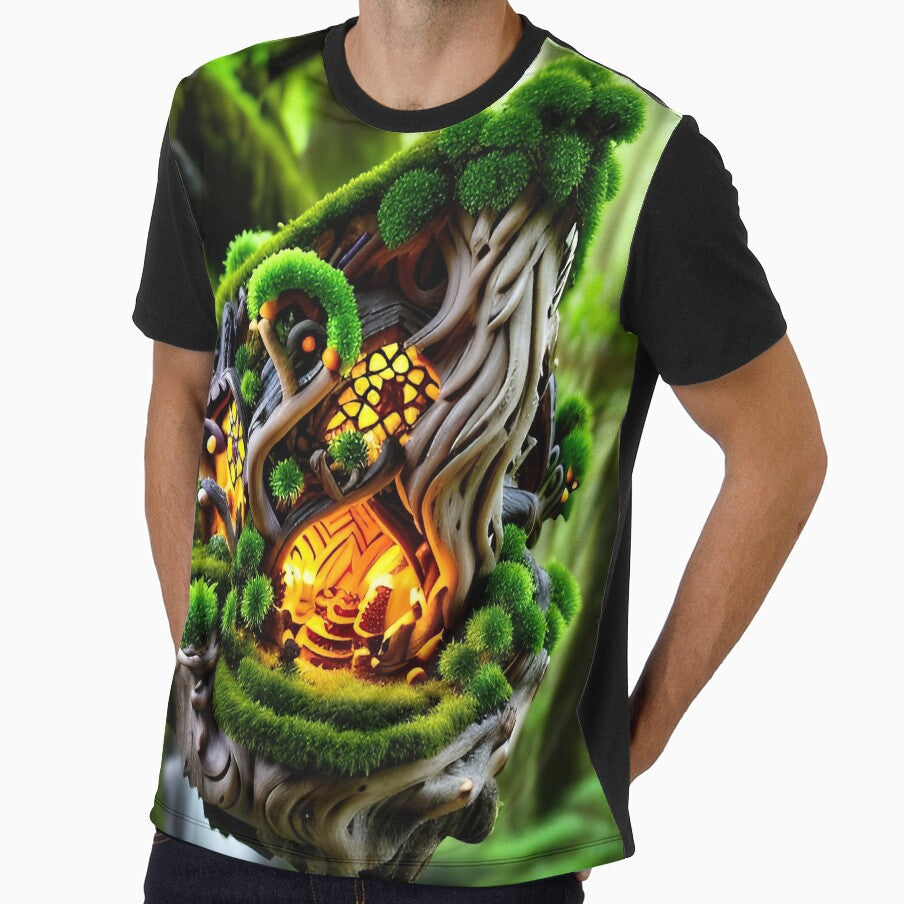 A beautiful lush Fairycore forest with dense growth - Adult & Kids T-Shirts, Sweatshirts & Hoodies apparel design preview 1