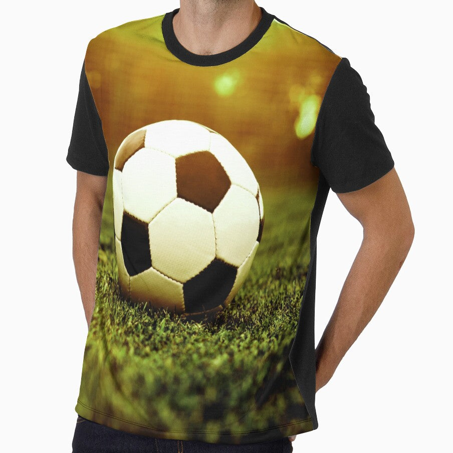 Soccer Ball on Grass Field by mwagie - Adult & Kids T-Shirts, Sweatshirts & Hoodies apparel design preview 1