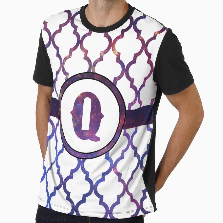 Galaxy Monogram Letter Q T-Shirt - Trendy Graphic for Adults - T-Shirt, Sweatshirt, Hoodie