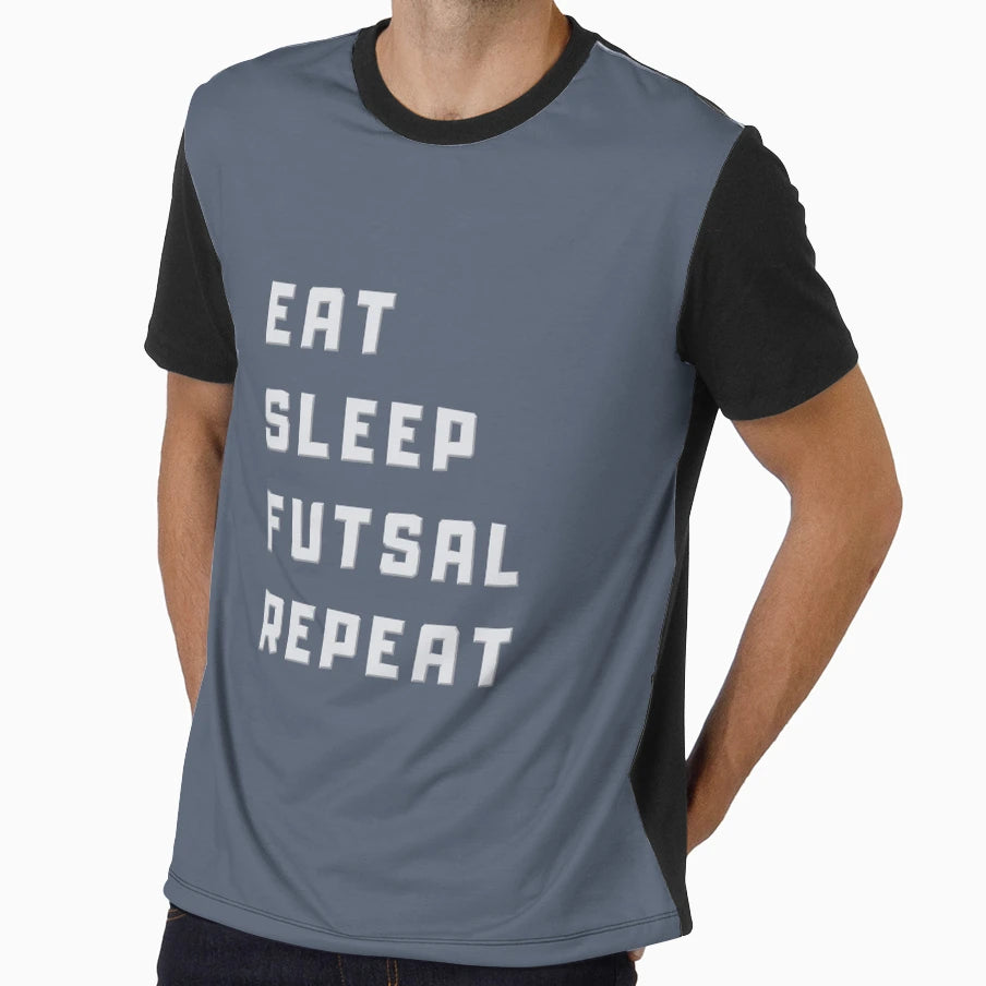 Eat Sleep Futsal Repeat Health T-Shirt - Aesthetic Graphic Men Women - T-Shirt, Sweatshirt, Hoodie