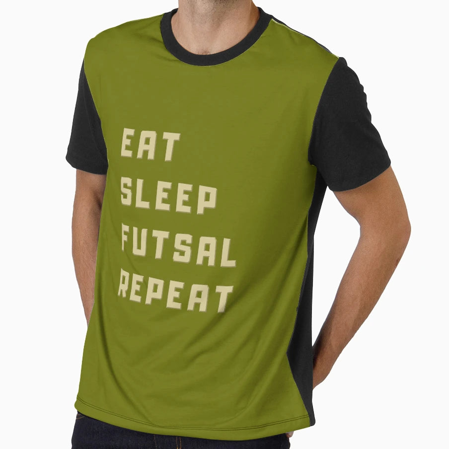 Eat Sleep Futsal Repeat Health T-Shirt - Novelty Apparel for Adults - T-Shirt, Sweatshirt, Hoodie