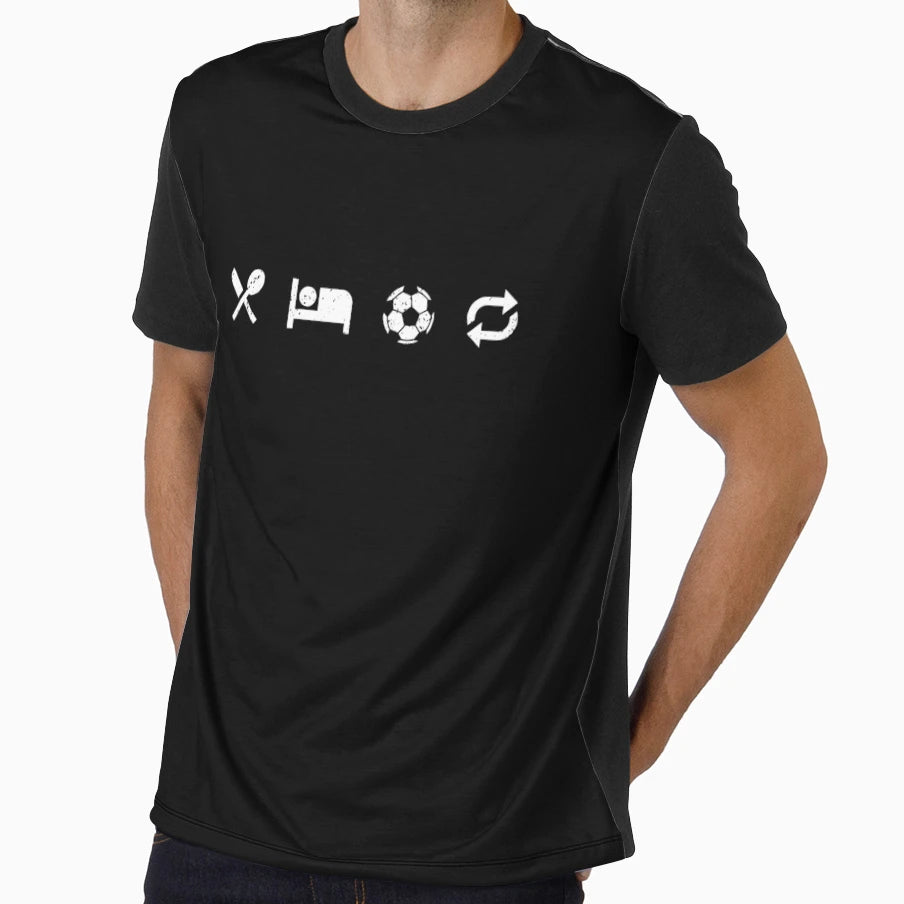Eat Sleep Soccer Repeat T-Shirt - Aesthetic Graphic for Adults - T-Shirt, Sweatshirt, Hoodie