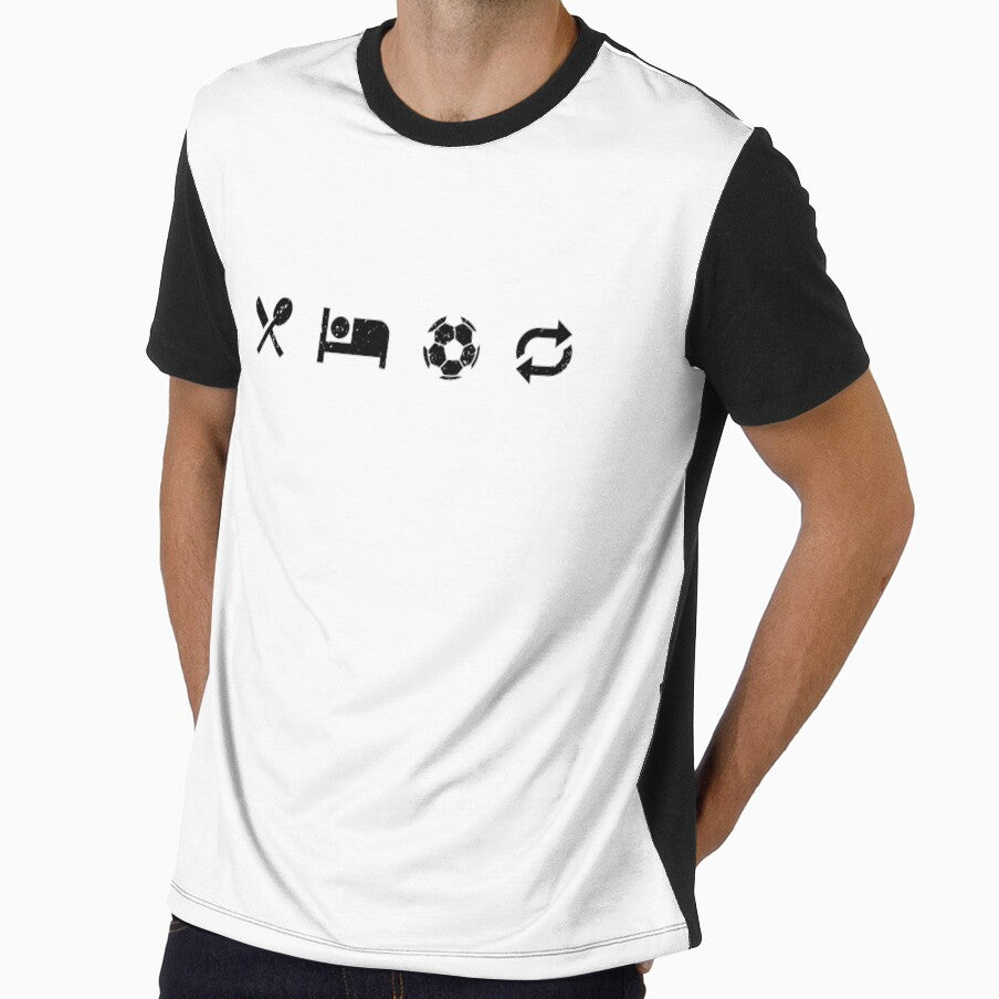 Eat sleep soccer repeat by StackedPixels - Adult & Kids T-Shirts, Sweatshirts & Hoodies apparel design preview 1