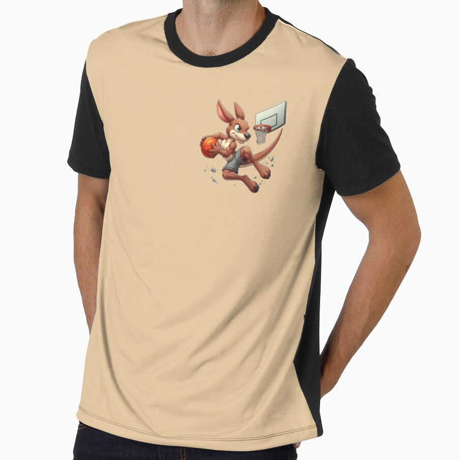 Kangaroo Basket player by TimeToMap - Adult & Kids T-Shirts, Sweatshirts & Hoodies apparel design preview 1