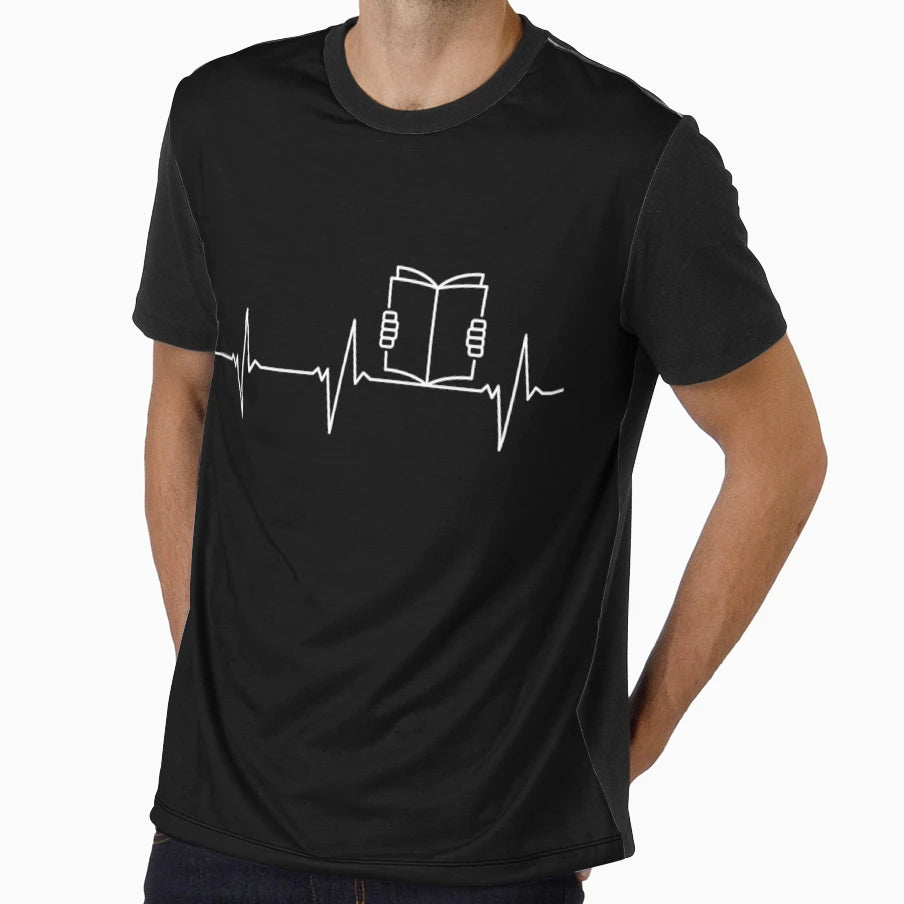 I Love Books Heartbeat Ekg Pulse Line T-Shirt - Streetwear Style Men Women - T-Shirt, Sweatshirt, Hoodie