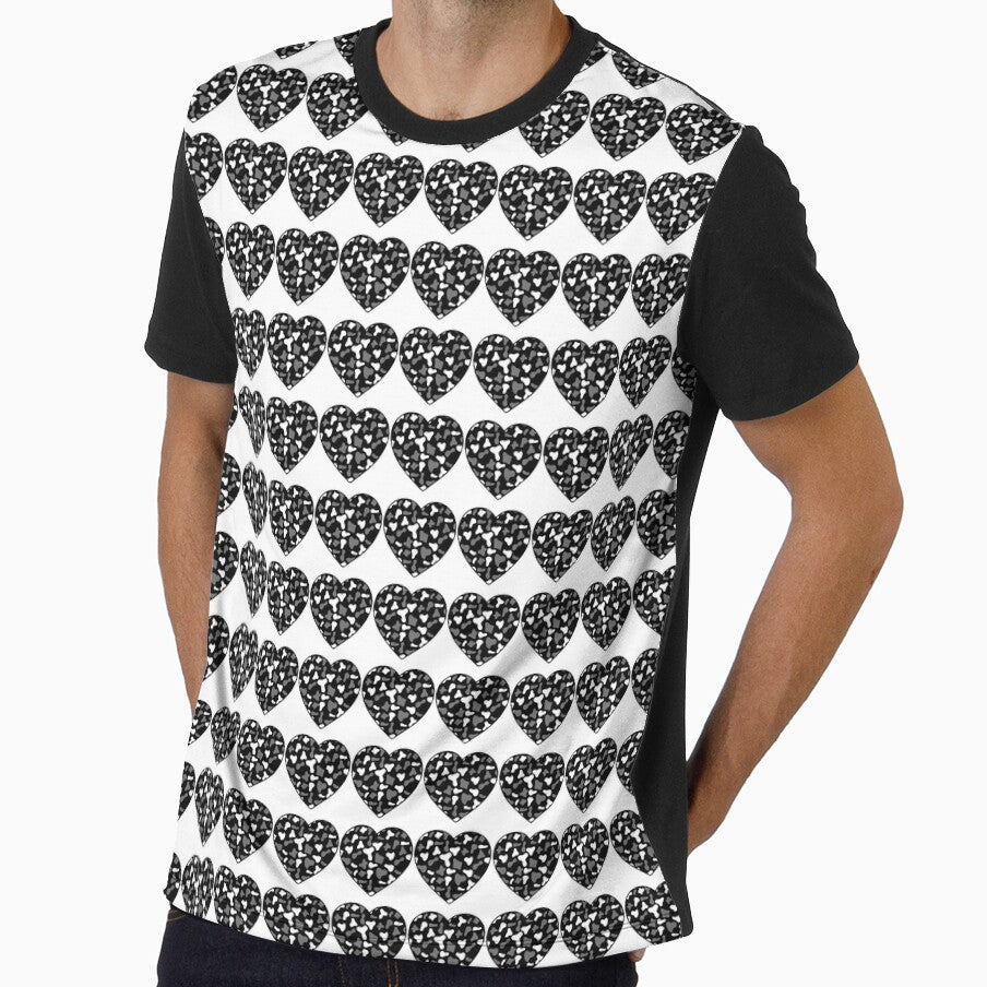 Regular Grid Small Grey White Cow Patches on Black - Adult & Kids T-Shirts, Sweatshirts & Hoodies apparel design preview 1