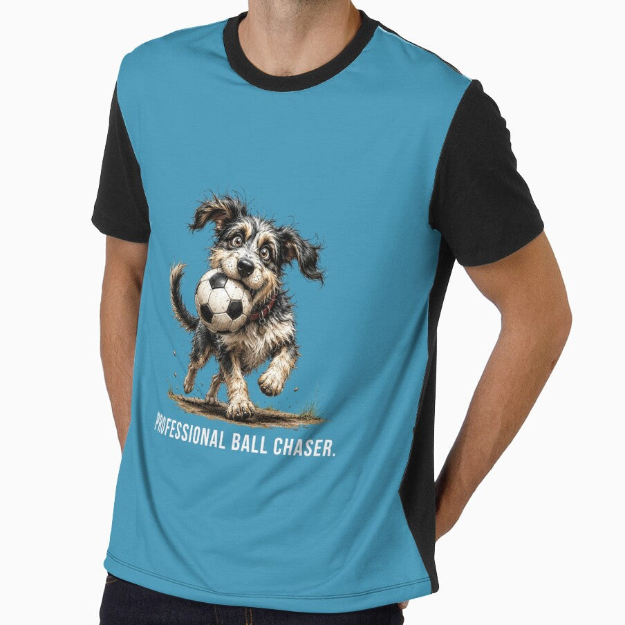 Professional Ball Chaser Soccre Scruffy Dog - Adult & Kids T-Shirts, Sweatshirts & Hoodies apparel design preview 1