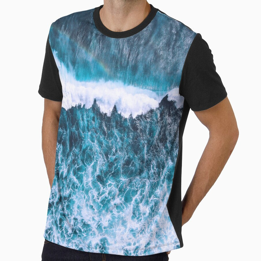 BEAUTIFUL OCEAN WAVES 2 AERIAL VIEW by 8G - Adult & Kids T-Shirts, Sweatshirts & Hoodies apparel design preview 1