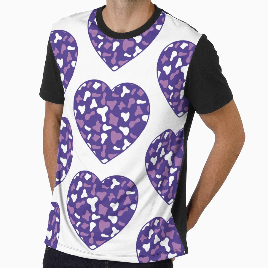 Big White Violet Cow Patches on Purple Cowhide - Adult & Kids T-Shirts, Sweatshirts & Hoodies apparel design preview 1