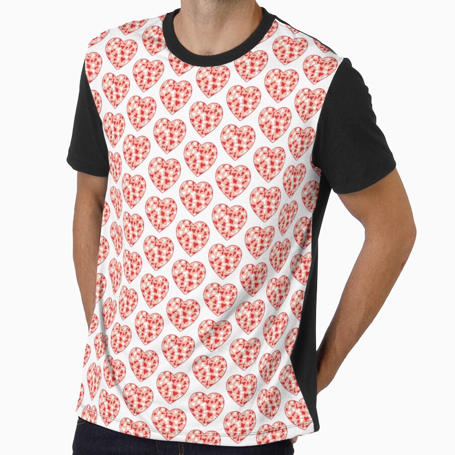 Offset Grid Small Red White Cow Patches on Pink - Adult & Kids T-Shirts, Sweatshirts & Hoodies apparel design preview 1