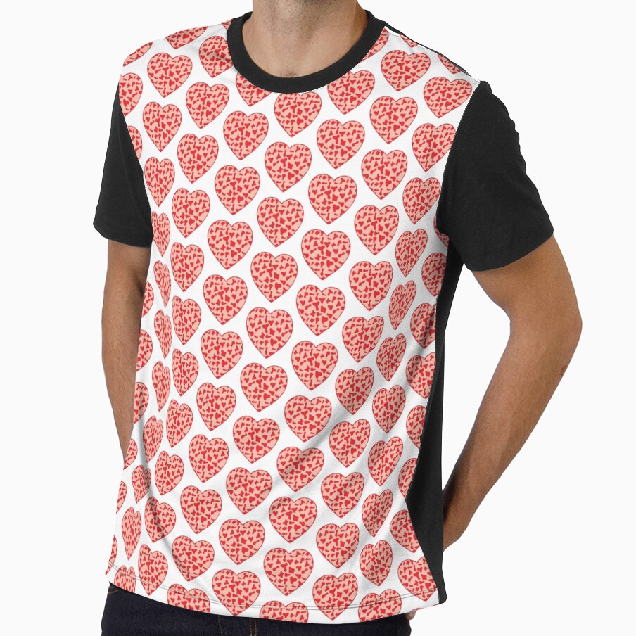 Offset Grid Small Red Cow Patches on Pink Cowhide - Adult & Kids T-Shirts, Sweatshirts & Hoodies apparel design preview 1