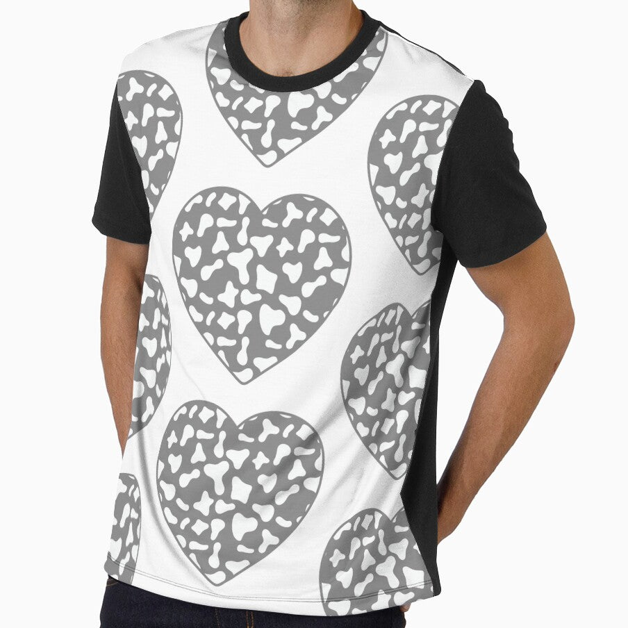 Big White Cow Patches on Grey Cowhide Continues Heart - Adult & Kids T-Shirts, Sweatshirts & Hoodies apparel design preview 1