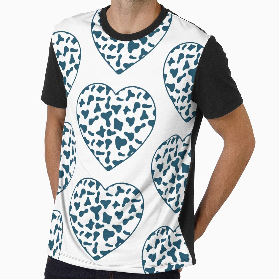 Big Royal Blue Cow Patches on White Cowhide Continues - Adult & Kids T-Shirts, Sweatshirts & Hoodies apparel design preview 1