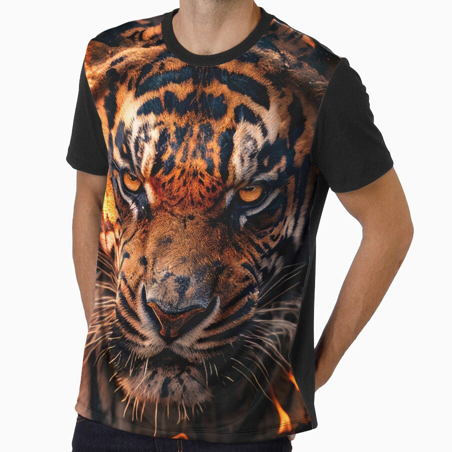 Fire Tiger by EzraRogers - Adult & Kids T-Shirts, Sweatshirts & Hoodies apparel design preview 1