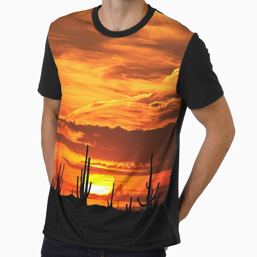 Sonoran desert sunset view by alex sinno - Adult & Kids T-Shirts, Sweatshirts & Hoodies apparel design preview 1