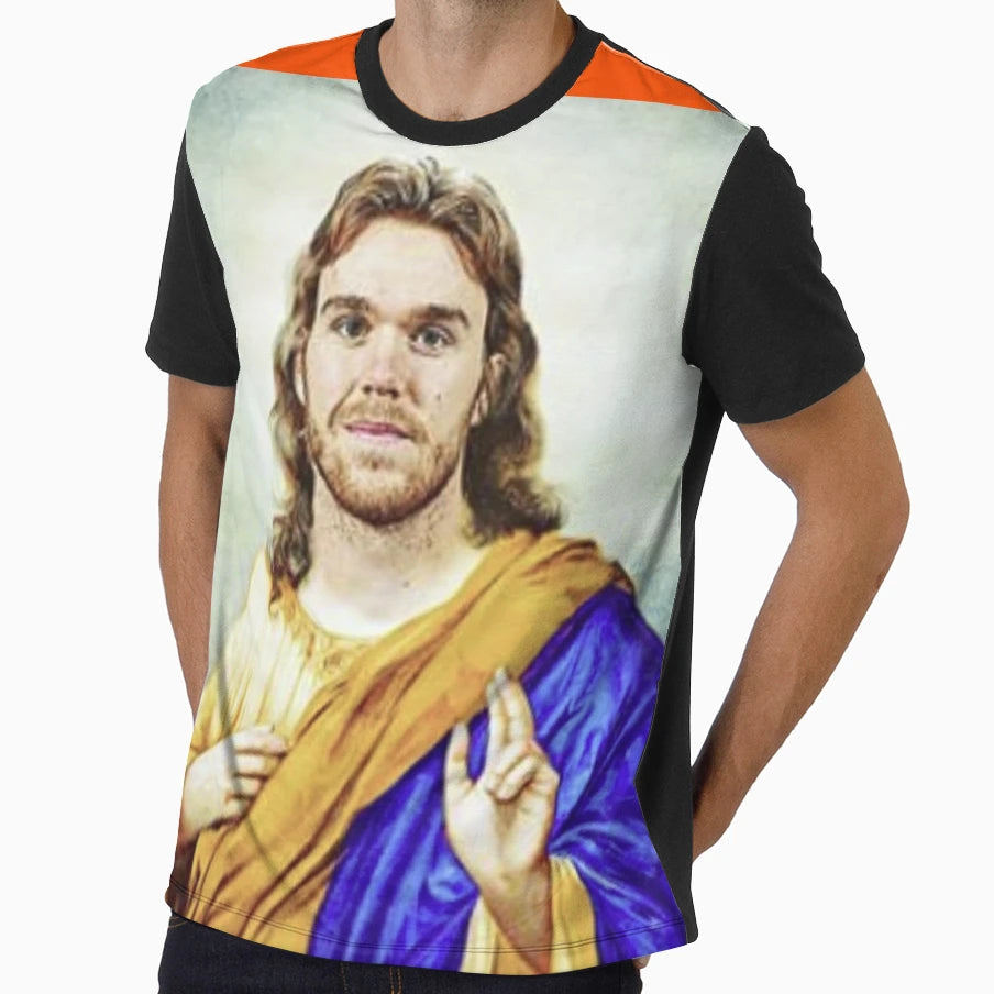 All Hail Mcjesus Matching Oilers Orange T-Shirt - Novelty Apparel Unisex - T-Shirt, Sweatshirt, Hoodie