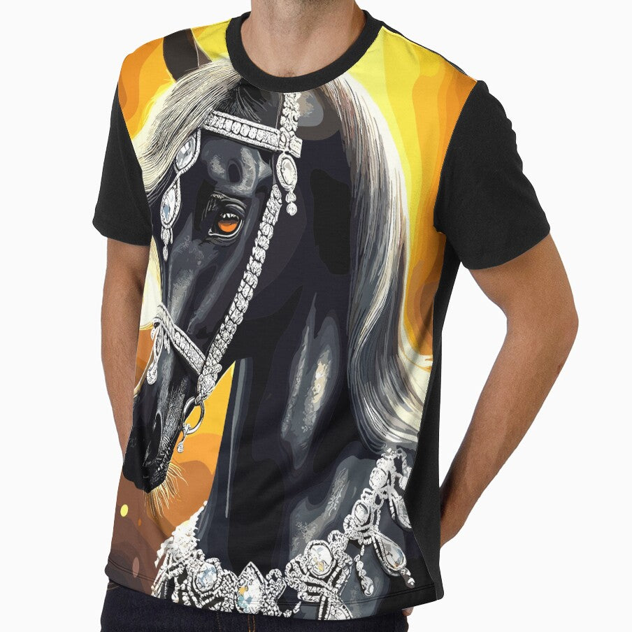 Beautiful horse adorned in Diamonds by Artbyminga - Adult & Kids T-Shirts, Sweatshirts & Hoodies apparel design preview 1