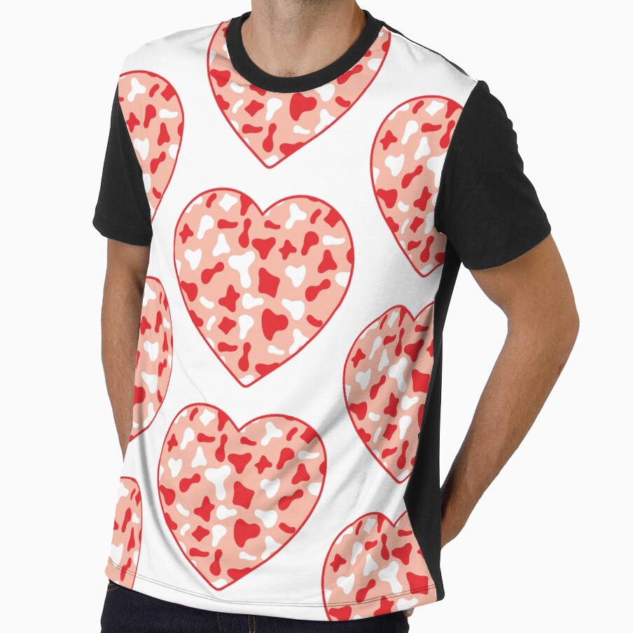 Big Red White Cow Patches on Pink Cowhide Continues - Adult & Kids T-Shirts, Sweatshirts & Hoodies apparel design preview 1