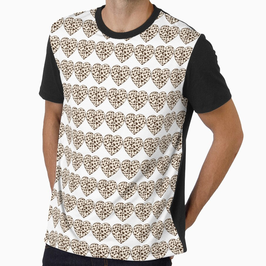 Regular Grid Small Brown Cow Patches on Cream Cowhide - Adult & Kids T-Shirts, Sweatshirts & Hoodies apparel design preview 1
