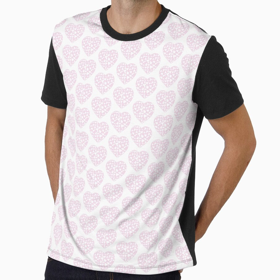 Offset Grid Small White Cow Patches on Pink Cowhide - Adult & Kids T-Shirts, Sweatshirts & Hoodies apparel design preview 1