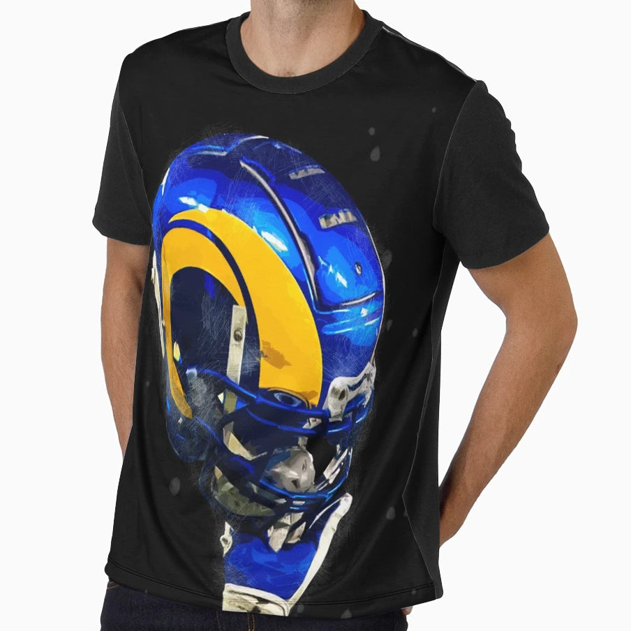 Rams Helmet High T-Shirt - Trendy Graphic Men Women - T-Shirt, Sweatshirt, Hoodie