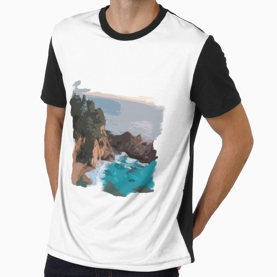 Sea/Ocean Coast View Sketch by AlexEex - Adult & Kids T-Shirts, Sweatshirts & Hoodies apparel design preview 1
