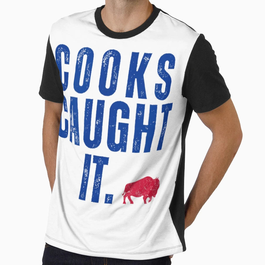 Cooks Caught It Blue Buffalo Football T-Shirt - Novelty Apparel Unisex - T-Shirt, Sweatshirt, Hoodie