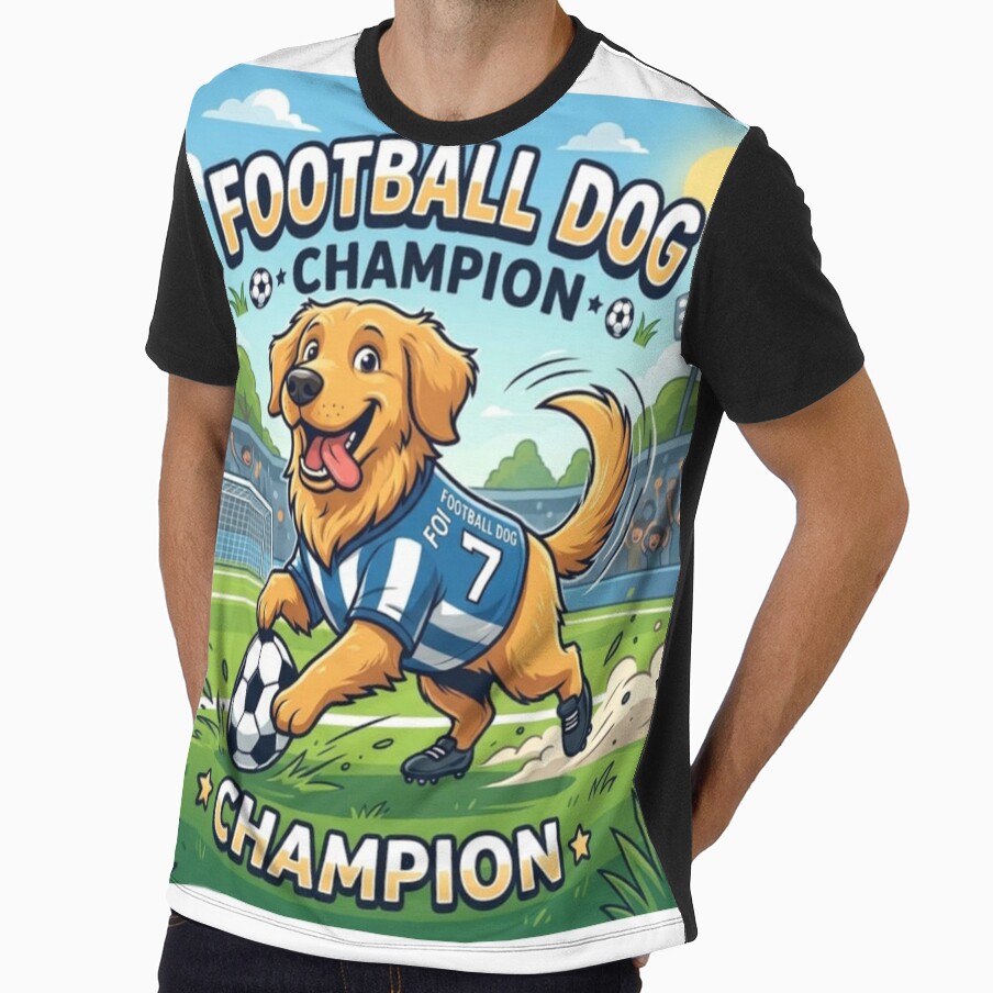 Football Dog Champion Golden Retriever Soccer Player - Adult & Kids T-Shirts, Sweatshirts & Hoodies apparel design preview 1