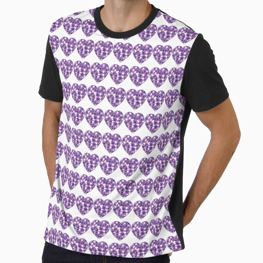Regular Grid Small Purple White Cow Patches on Violet - Adult & Kids T-Shirts, Sweatshirts & Hoodies apparel design preview 1