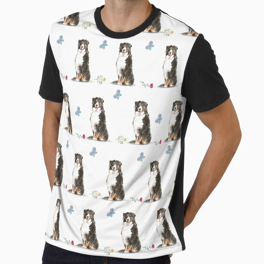 Cute Bernese Mountain Dog by beastieboutique - Adult & Kids T-Shirts, Sweatshirts & Hoodies apparel design preview 1