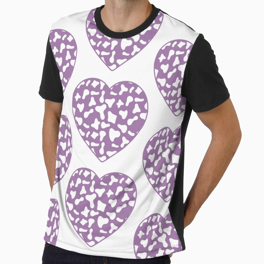 Big White Cow Patches on Violet Cowhide Continues - Adult & Kids T-Shirts, Sweatshirts & Hoodies apparel design preview 1