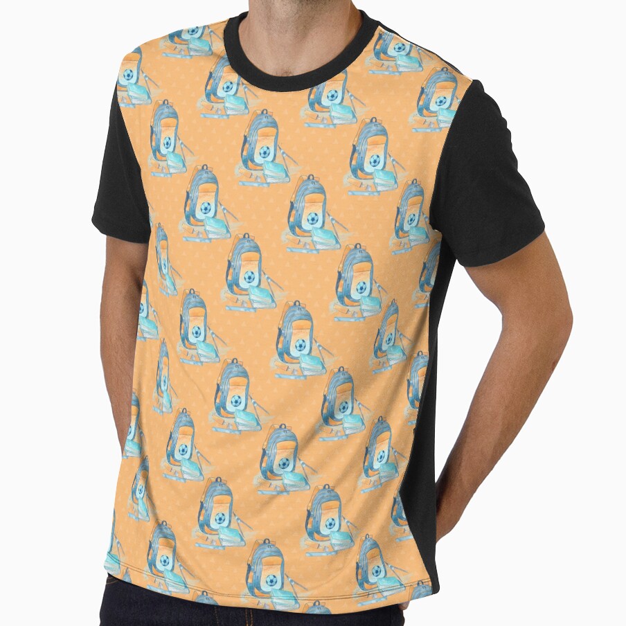 Back To School Soccer Backpack and Books by - Adult & Kids T-Shirts, Sweatshirts & Hoodies apparel design preview 1