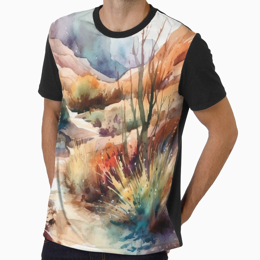 A Trail through the Rough Boho Desert Landscape - Adult & Kids T-Shirts, Sweatshirts & Hoodies apparel design preview 1