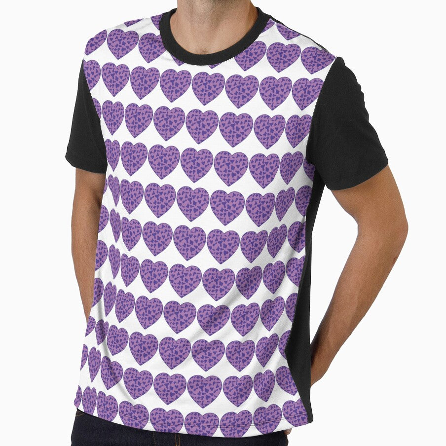 Regular Grid Small Purple Cow Patches on Violet - Adult & Kids T-Shirts, Sweatshirts & Hoodies apparel design preview 1