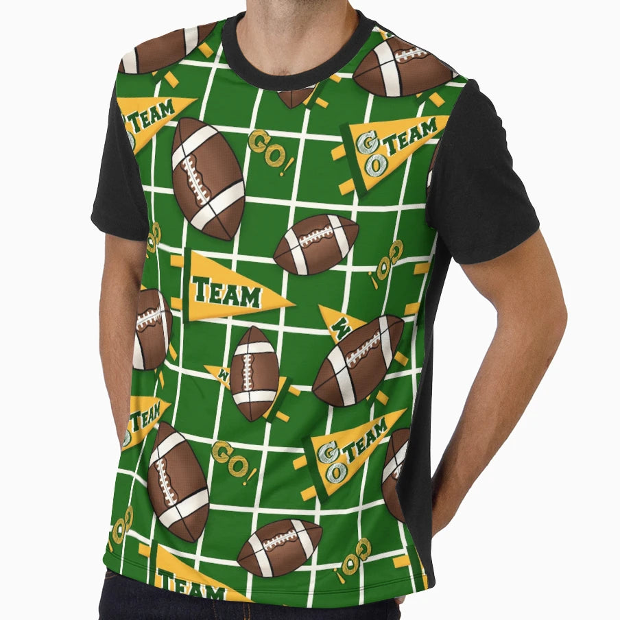 Football Fan Gold Green T-Shirt - Streetwear Style Unisex - T-Shirt, Sweatshirt, Hoodie
