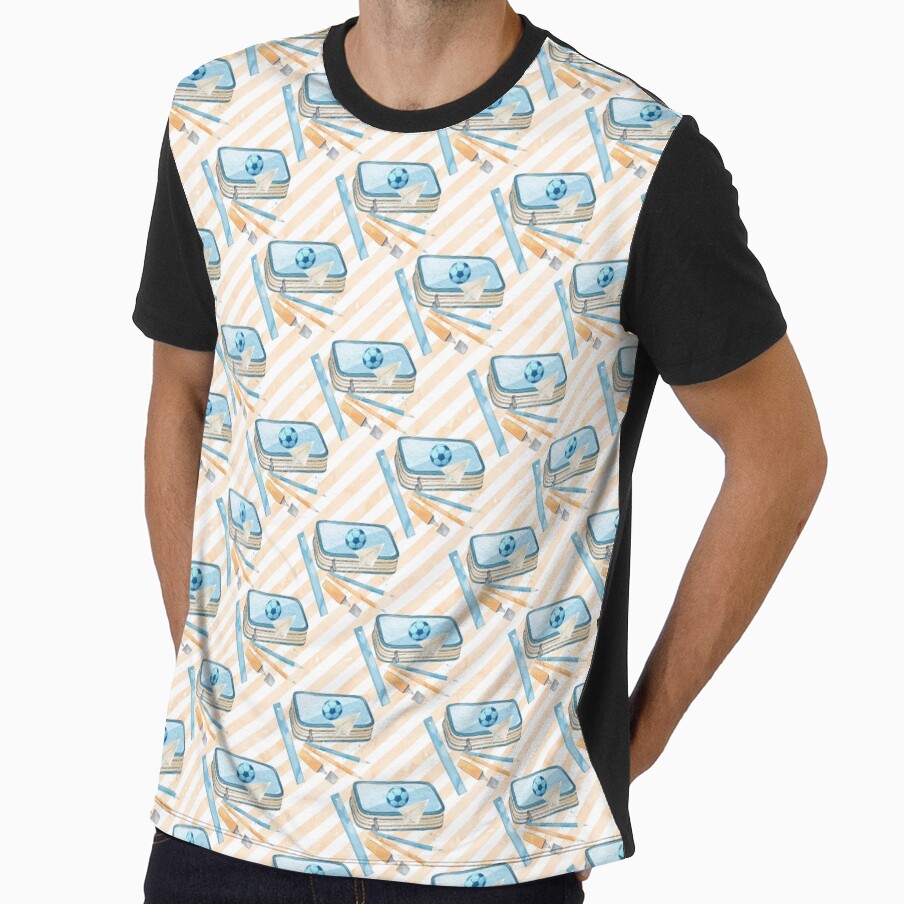 Back To School Soccer Studying by PatternLandia - Adult & Kids T-Shirts, Sweatshirts & Hoodies apparel design preview 1